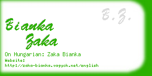 bianka zaka business card